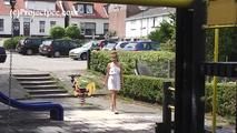 078040 Rachel Evans Takes A Very Naughty Pee In The Playpark 