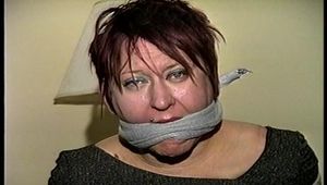 37 YR OLD TAVERN OWNER GETS HANDGAGGED, MOUTH STUFFED, CLEAVE GAGGED, TOE-TIED AND F0ORCED TO SMELL HER SWEATY STINKY HIGH HEEL SHOE (D70-14)