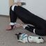 Janet hogtied in black Lycra catsuit