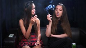 Teaching a non smoker girl how to smoke part 2