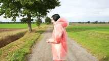 Miss Amira in AGU Adidas rain suit and transparent rain gear bound and gagged