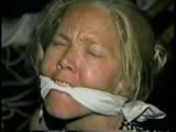 38 Yr OLD LESBIAN CASHIER BALL-TIED, PANTY MOUTH STUFFED & CLEAVE GAGGED (D38-2)