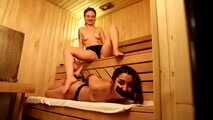 Terry and Vanessa - Girl ties up second of two friends and leaves them in the sauna (video)