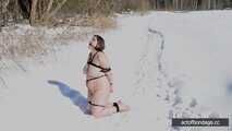 BBW Natasha in the snow bondage