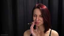 Red head Sasha is smoking 120mm cigarette