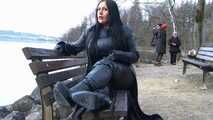 Pictures Black Leather Coat Outdoor Blow Job and Handjob with Leather Gloves – Fuck my nasty Mouth – Cum on my Leather Shirt