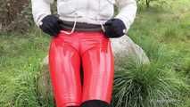 Red Vinyl Leggings and Overknees, 1st part