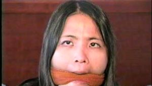 24 Yr OLD VIETNAMESE DAISY IS BAREFOOT, HOG-TIED, TOE-TIED, CLEAVE GAGGED & HANDGAGGED ON SCREEN (D52-4)