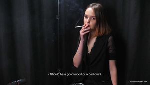 Interview with Dasha while she is smoking Saratoga 120mm