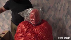 Vacuum bag on sleeping bag