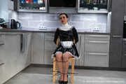 French Maid Amira get bound and gagged