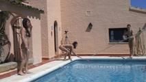 Nude Girls playing at the pool 