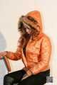 Lady Lana - special orange Adidas Downjacket with fur hood