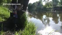 078034 Rachel Evens Takes A Spectacular Pee Into The River