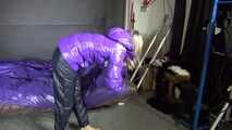 Watch Maly preparing and enjoying her shiny nylon Bedsheets in her Shiny nylon Downwear