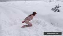 Naked barefoot Greta is tightly bound in snow - Part 2