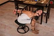 Cute Bound and Gagged Asian is Sitting on the Stool all Helpless and Ready