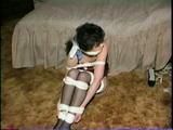 18 YR OLD LATINA CUTIE IS TUBE GAGGED, BALL-TIED & CLEAVE GAGGED (D41-2)