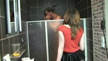 Julia takes Erik a shower with pee 