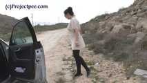 030068 Salma Stops Her Car To Pee On The Road