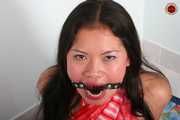Stupid Asian Ring-Gagged and Toetied for humiliation