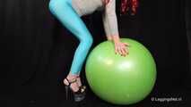 Cameltoe on fitness ball