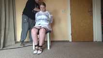 Sandra chairtied and drooling 1/2