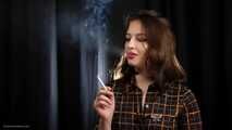 18 yo chain smoker Lyuba is smoking 3 cigarettes in a row