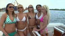 Lesbian Group sex on Boat