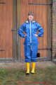 Our new Model in Miss Clara in blue AGU raingear