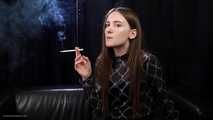 18 y.o. Margarita is smoking two 120mm all white cigarettes in a row
