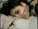 18 Yr LATINA ZARR GAGS, LICKS & SMELLS HER OWN TOES & FOOT IS WRAP TAPE GAGGED & HOG-TIED (D42-4)