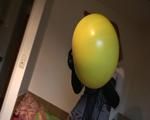 Student Eda with the giant balloon