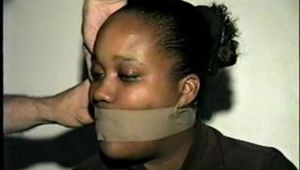 BBW TAMARA WRAP TAPED, CLEAVE GAGGED & TIED UP HOSTAGE (D25-6)