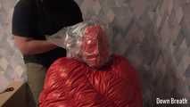 Vacuum bag on sleeping bag