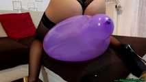 sexy sit and riding balloons in lingerie