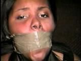 18 Yr OLD BLACK COLLEGE STUDENT IS MOUTH STUFFED, WRAP TAPE GAGGED, BALL-TIED, BAREFOOT, TOE-TIED AND HANDGAGGED (D58-7)