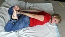 Albina Rose hogtied