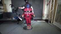 Ms Ungeniert tied gagged and played with in shiny nylon Rainwear part 2/2