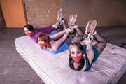 1215 Anija Amber and Zara in hogtied in Sneakers