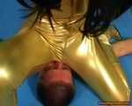 Elena's golden lycra facesitting