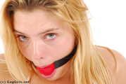 GG02 - Eva in red ball gag and handcuffs