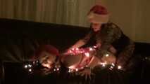 Morrigan & Valeria Ross - BDSM is a Christmas gift that redhead and friend have prepared for men (video of foot worship in the dark)