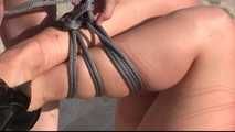 The Spain Files - Yvette Costeau challenged by Rija Mae - Outdoor Hogtie in the Sun