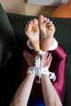 Sandy in Super T Barefoot Hogtie