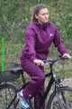 Watch Sandra riding her bike enjoying her shiny nylon Rainwear