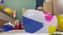 popping water balls by bouncing, fingernails and high heels