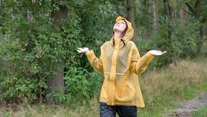 Miss Petra takes a walk in Hunter rain jacket, rain pants and rubber boots (very exclusive set with expensive rain gear and looped video)