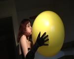 Student Eda with the giant balloon