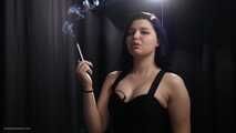 18 y.o. Nastya is smoking two 120mm all white cigarettes